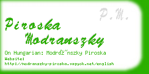 piroska modranszky business card